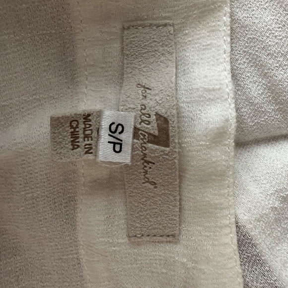 7-For-All-Mankind Linen Gauze Top with Lace-up Front - Picture 5 of 6